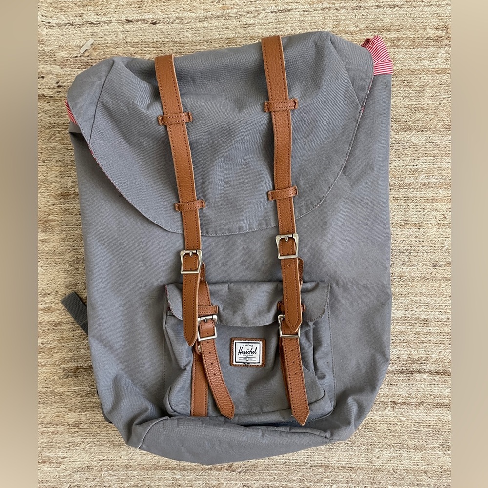 Hershel Supply Company  Backback Grey and Red pinstripe